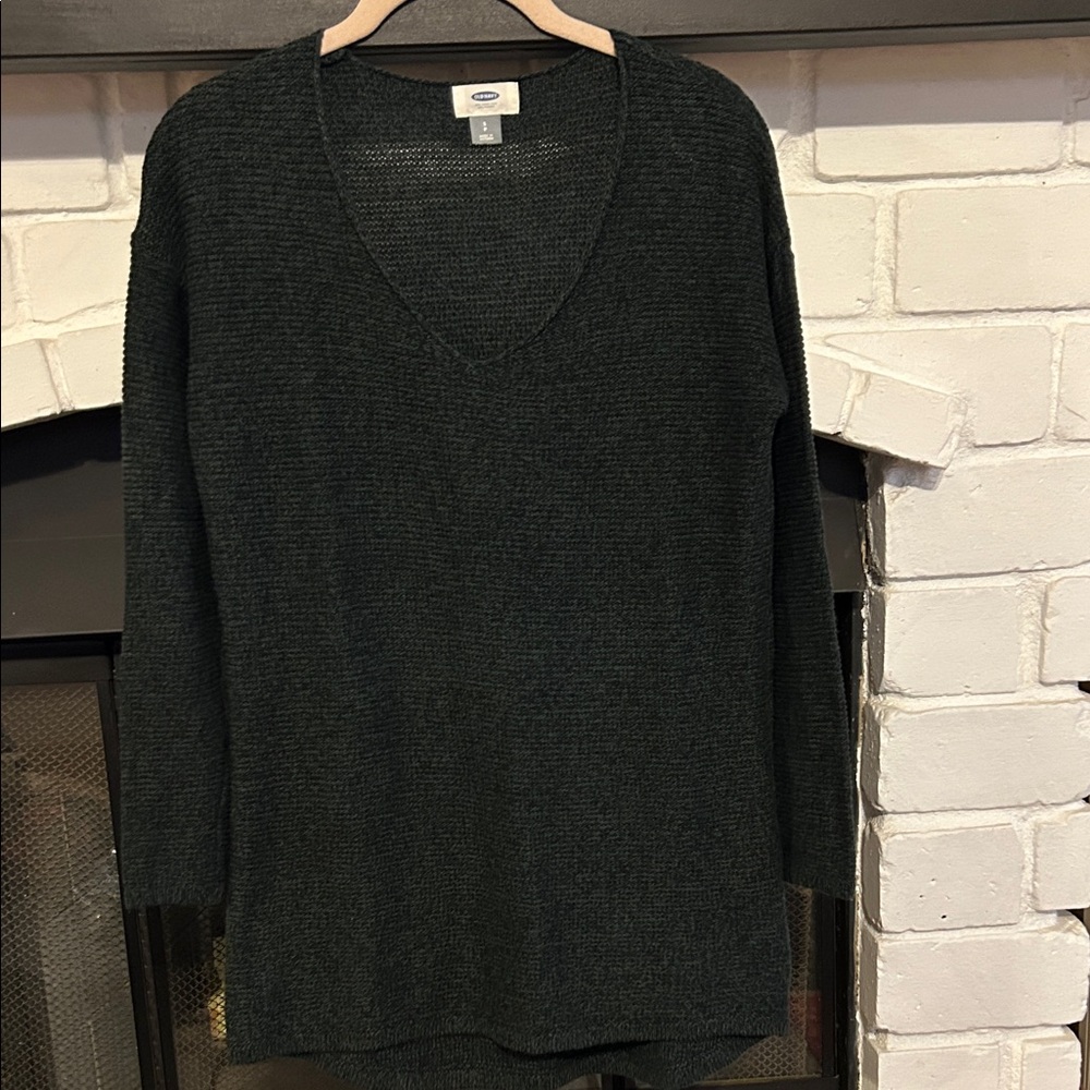 Old Navy Dark Green Scoop Neck Women's Sweater